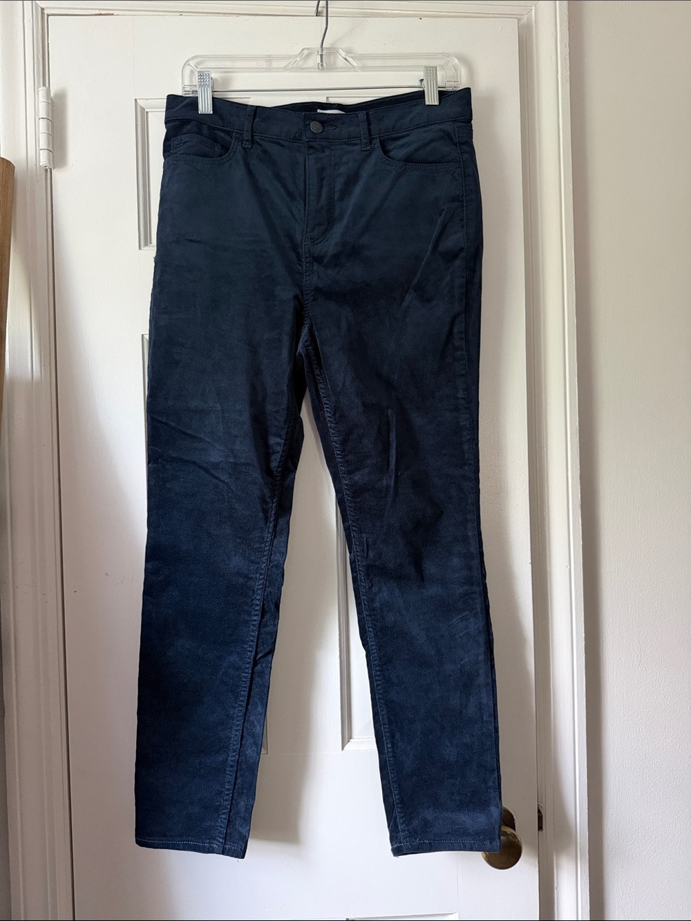 Ann Taylor LOFT Corduroy Pants Women's 30/10Skinny  Navy Blue Stretch Fabric.